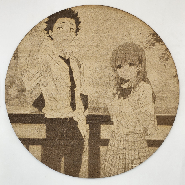 grabado laser en mdf ánime/manga,  Shoya Ishida y Shouko Nishimiya, A Silent Voice , decoración otaku, decoración ánime/manga
