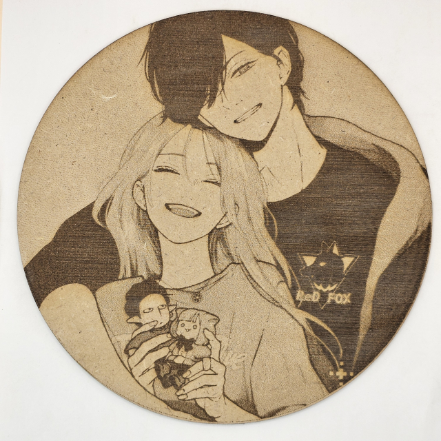 grabado laser en mdf ánime/manga,  Akane Kinoshita y Akito Yamada, My Love Story with Yamada-kun at Lv999 , decoración otaku, decoración ánime/manga