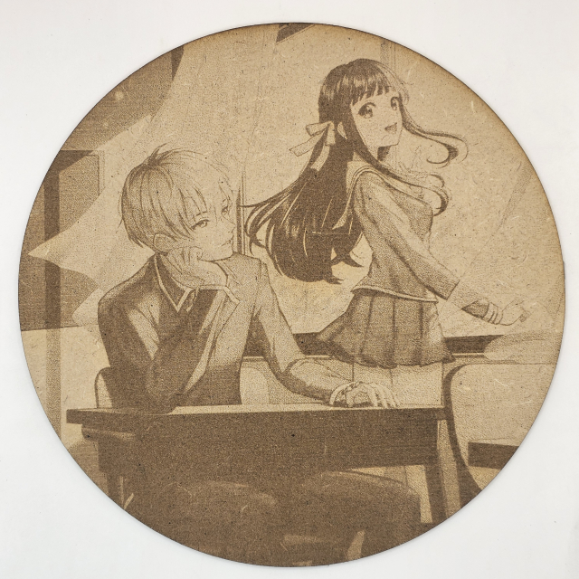 grabado laser en mdf ánime/manga,  Tohru Honda y Kyo Sohma, Fruit Basket , decoración otaku, decoración ánime/manga