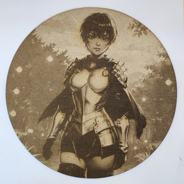 Cuadro decorativo MDF grabado láser estilo anime manga de Casca