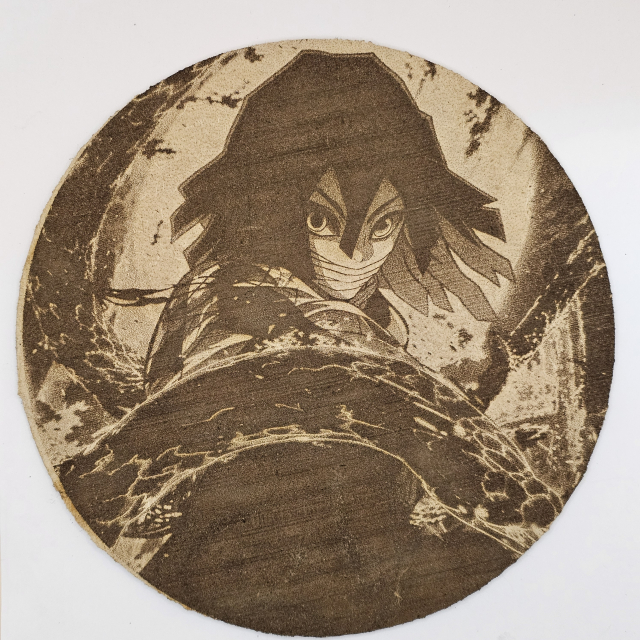 grabado laser en mdf ánime/manga,  Obanai Iguro, Kimetsu no Yaiba , decoración otaku, decoración ánime/manga