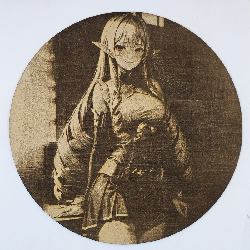 Cuadro decorativo MDF grabado láser estilo anime manga de Elinalise Dragonroad