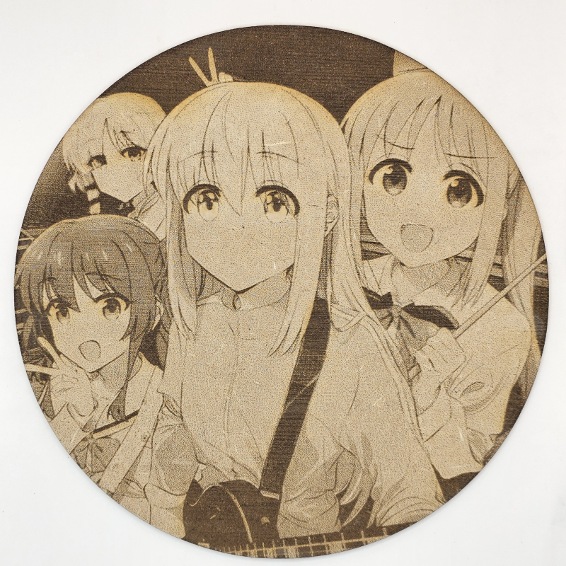 grabado laser en mdf ánime/manga, Hitori Gotoh, Nijika Ijichi, Ryo Yamada y Ikuyo Kita, Bocchi the Rock! , decoración otaku, decoración ánime/manga