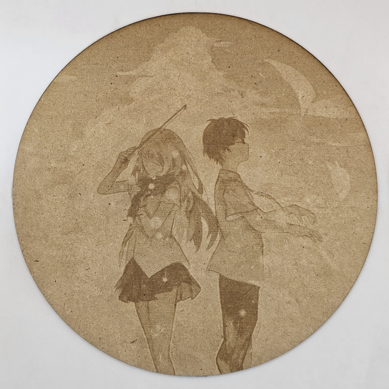 grabado laser en mdf ánime/manga, Kaori Miyazono y Kousei Arima, Your Lie in April , decoración otaku, decoración ánime/manga