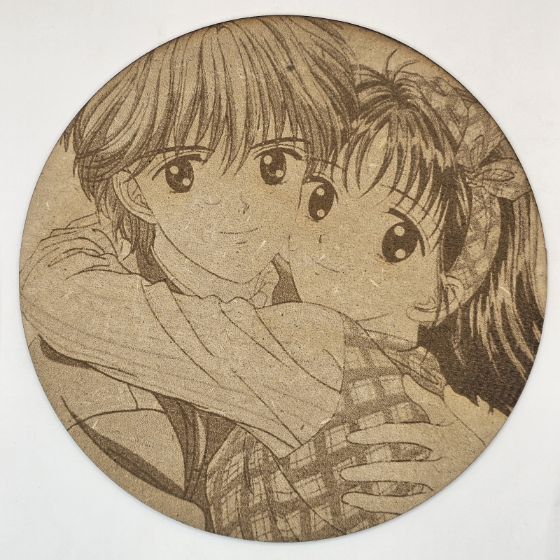 grabado laser en mdf ánime/manga, Miki Koishikawa y Yuu Matsuura, Marmalade Boy , decoración otaku, decoración ánime/manga
