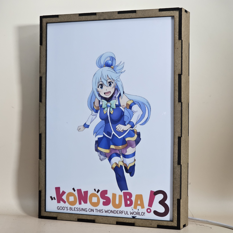 Lámpara LED de Aqua de KonoSuba con Aqua corriendo en primer plano - apagada