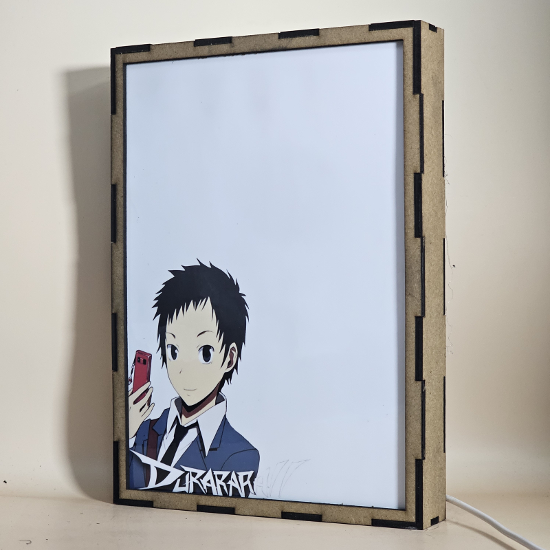 Lámpara LED Durarara con Mikado Ryugamine, Masaomi Kida, Izaya Orihara y Celty Sturluson - apagada