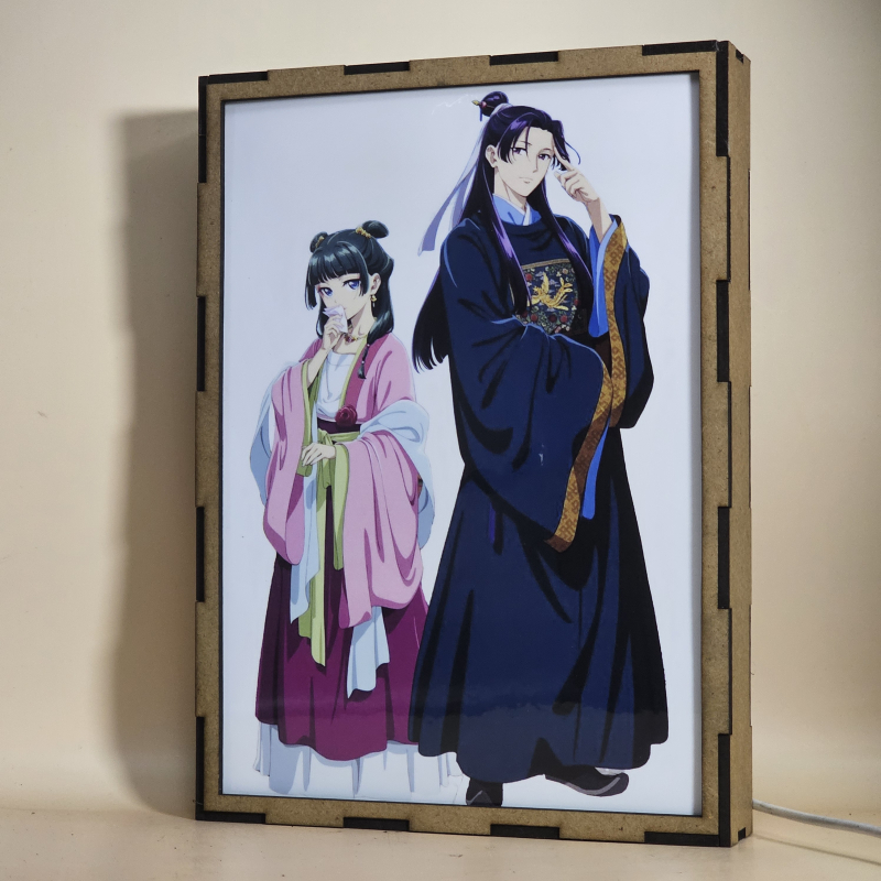 Lámpara LED The Apothecary Diaries con Maomao y Jinshi en vestimenta palaciega - apagada