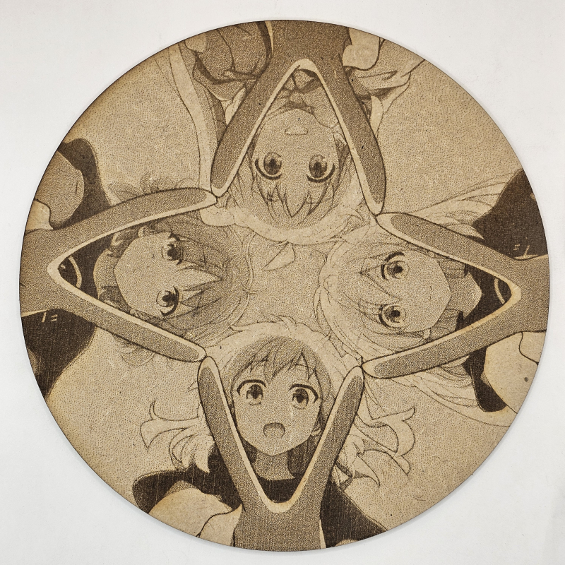 grabado laser en mdf ánime/manga, Hitori Gotoh, Nijika Ijichi, Ryo Yamada y Ikuyo Kita, Bocchi the Rock! , decoración otaku, decoración ánime/manga