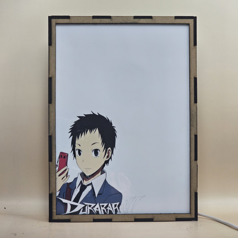 Lámpara LED Durarara con Mikado Ryugamine, Masaomi Kida, Izaya Orihara y Celty Sturluson - apagada