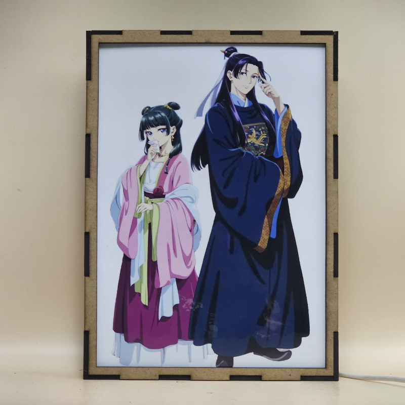 Lámpara LED The Apothecary Diaries con Maomao y Jinshi en vestimenta palaciega - apagada