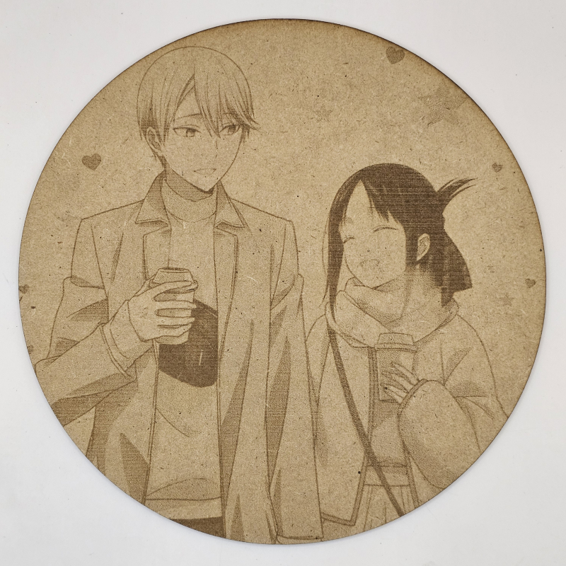 grabado laser en mdf ánime/manga, Kaguya Shinomiya y Miyuki Shirogane, Kaguya-sama: Love Is War , decoración otaku, decoración ánime/manga