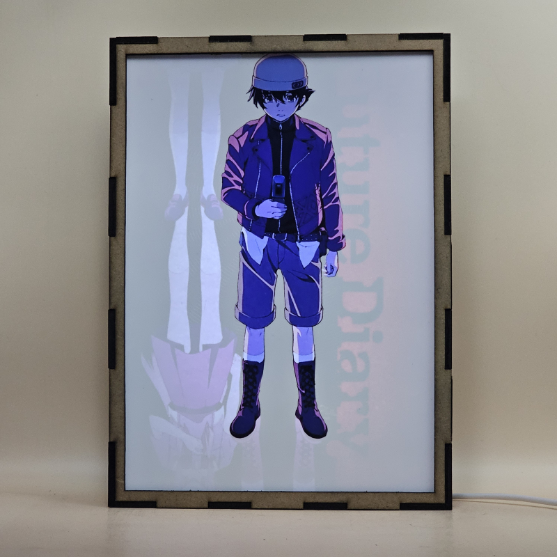 Lámpara LED Mirai Nikki con Yukiteru Amano y Yuno Gasai The Future Diary - luz ambiente encendida