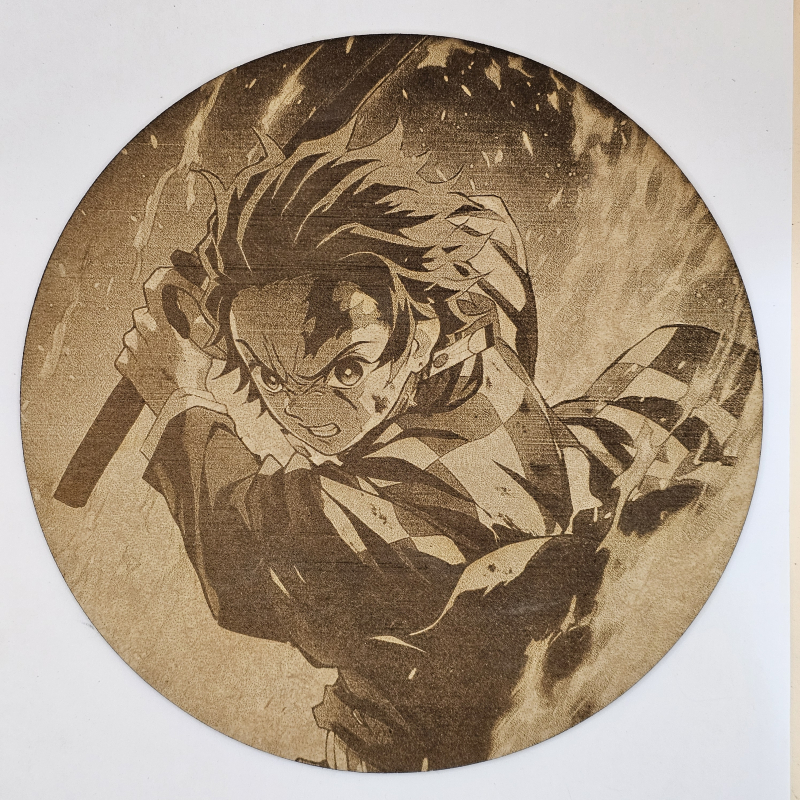 grabado laser en mdf ánime/manga,  Tanjirō Kamado, Kimetsu no Yaiba , decoración otaku, decoración ánime/manga