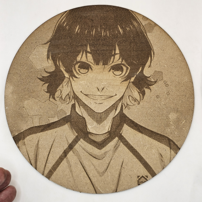 grabado laser en mdf ánime/manga, Meguru Bachira, Blue Lock , decoración otaku, decoración ánime/manga