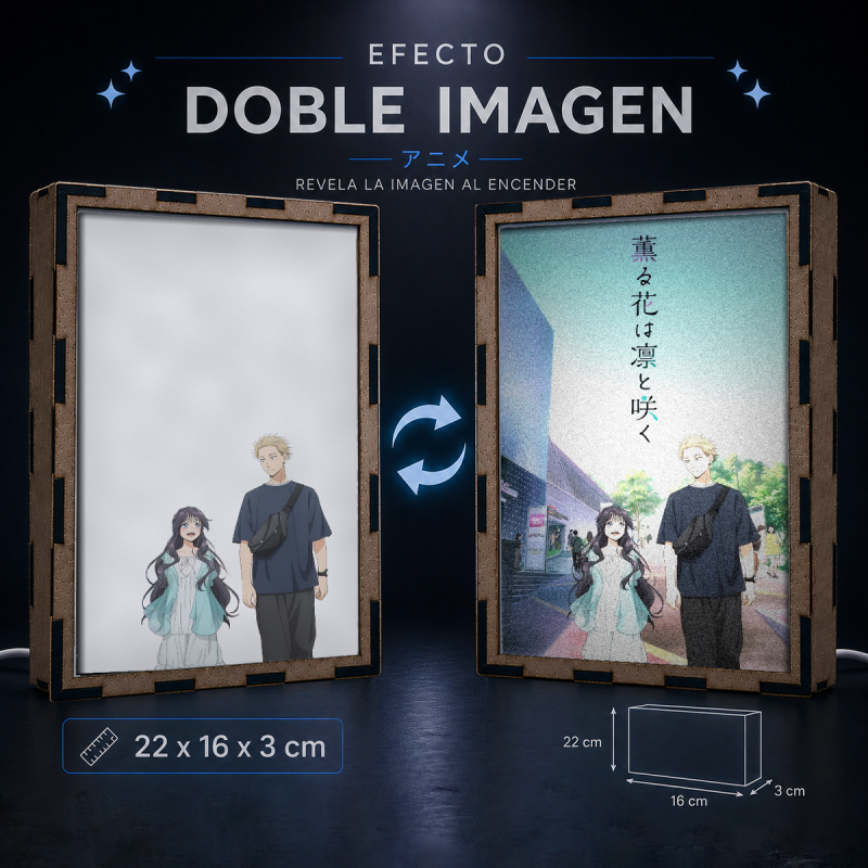 Lámpara LED de Rintaro Tsumugi y Kaoruko Waguri caminando juntos