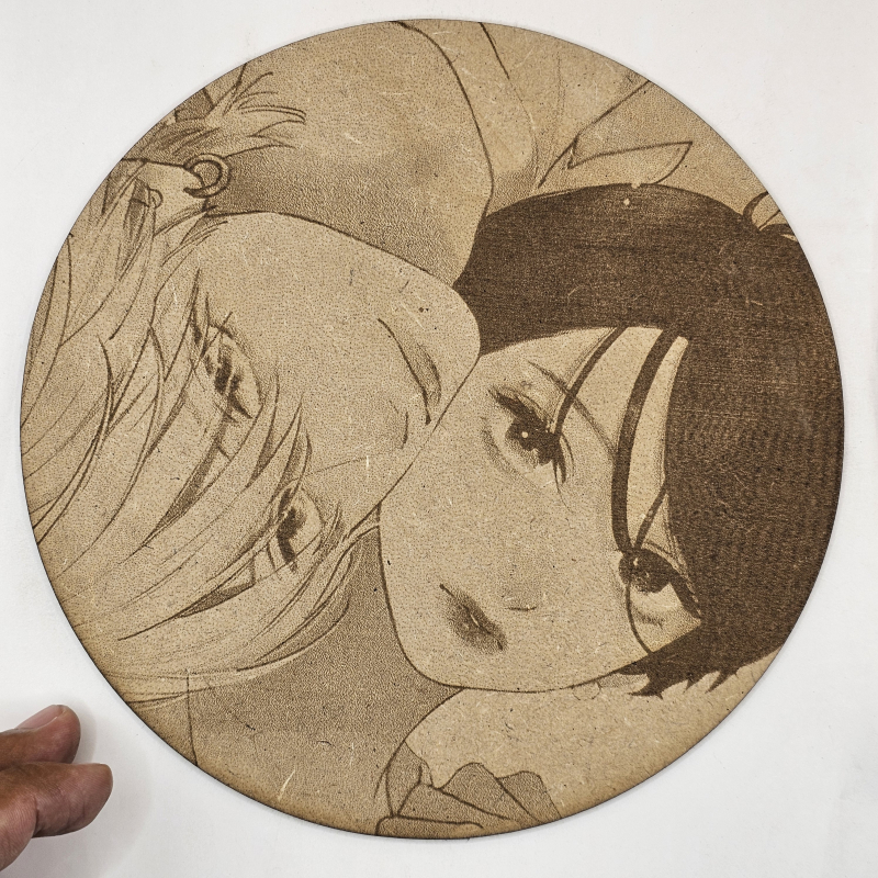 grabado laser en mdf ánime/manga, Yoi Takiguchi y Ichimura Shiro, Uruwashi no Yoi no Tsuki , decoración otaku, decoración ánime/manga
