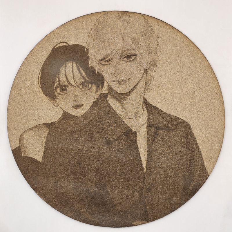 grabado laser en mdf ánime/manga, Yoi Takiguchi y Ichimura Shiro, Uruwashi no Yoi no Tsuki , decoración otaku, decoración ánime/manga