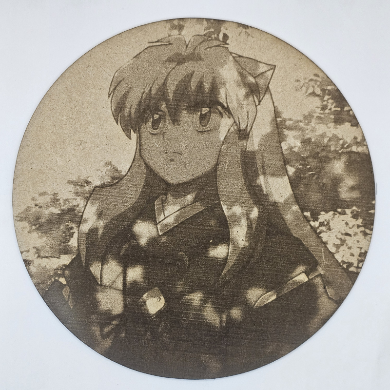 Cuadro decorativo MDF grabado láser estilo anime manga de Inuyasha