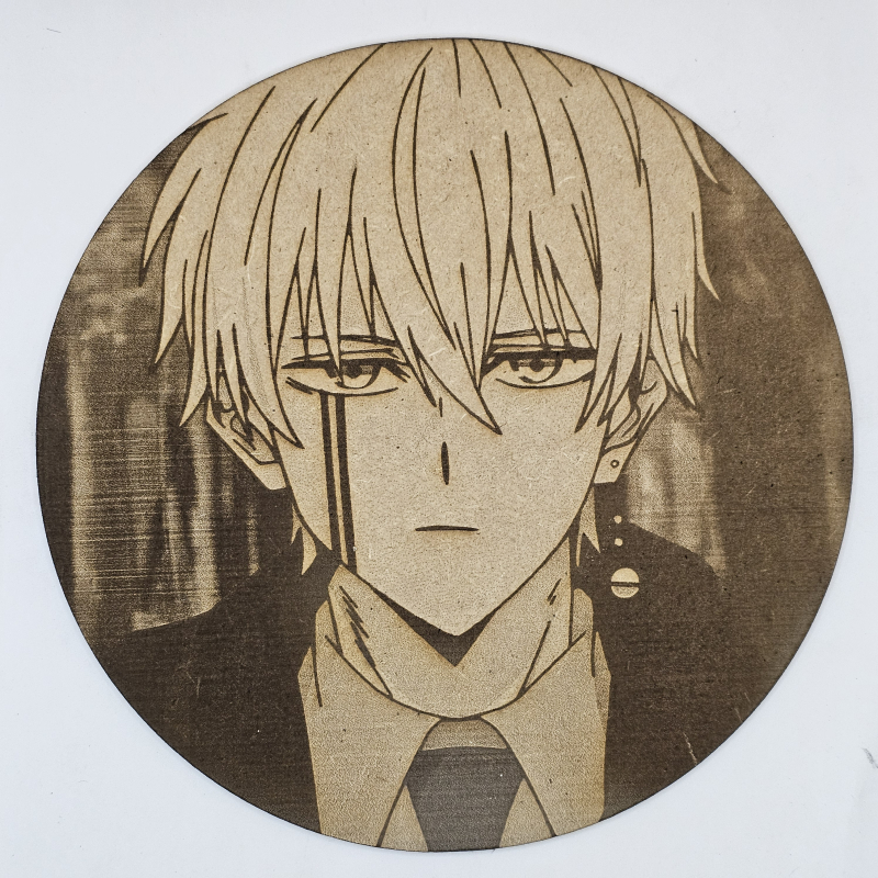 Cuadro decorativo MDF grabado láser estilo anime manga de Lance Crown