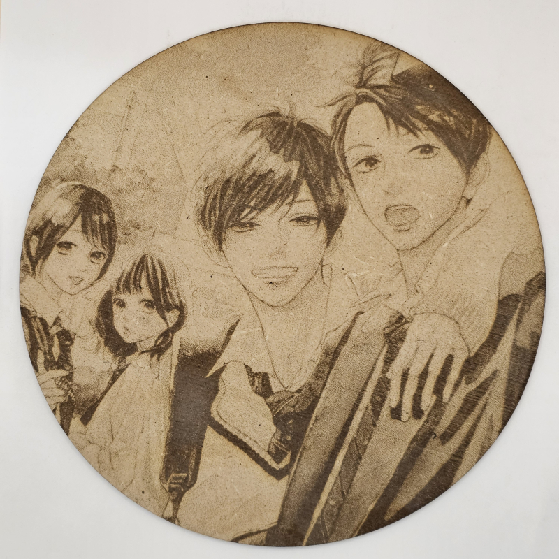 grabado laser en mdf manga, Hikari Mori, Mari Takahashi, Shintaro Otani y Asagiri, Kimi no Yokogao wo Miteita , decoración otaku, decoración ánime/manga