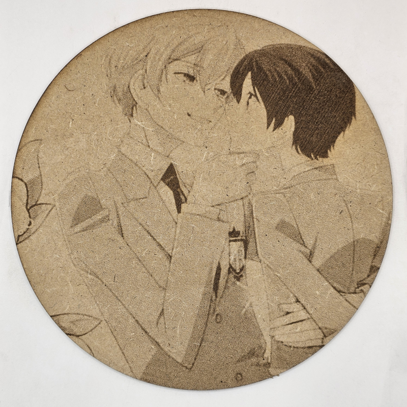 grabado laser en mdf ánime/manga, Haruhi Fujioka y Tamaki Suoh, Ouran High School Host Club , decoración otaku, decoración ánime/manga