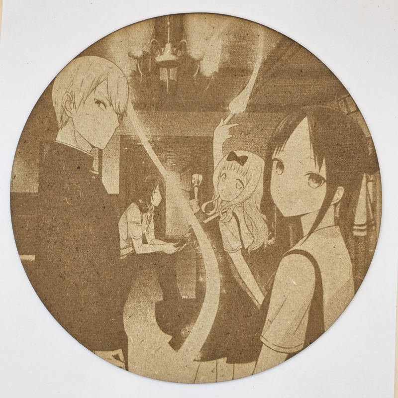 grabado laser en mdf ánime/manga, Kaguya Shinomiya, Miyuki Shirogane, Yu Ishigami, Chika Fujiwara y Miko Iino, Kaguya-sama: Love Is War , decoración otaku, decoración ánime/manga
