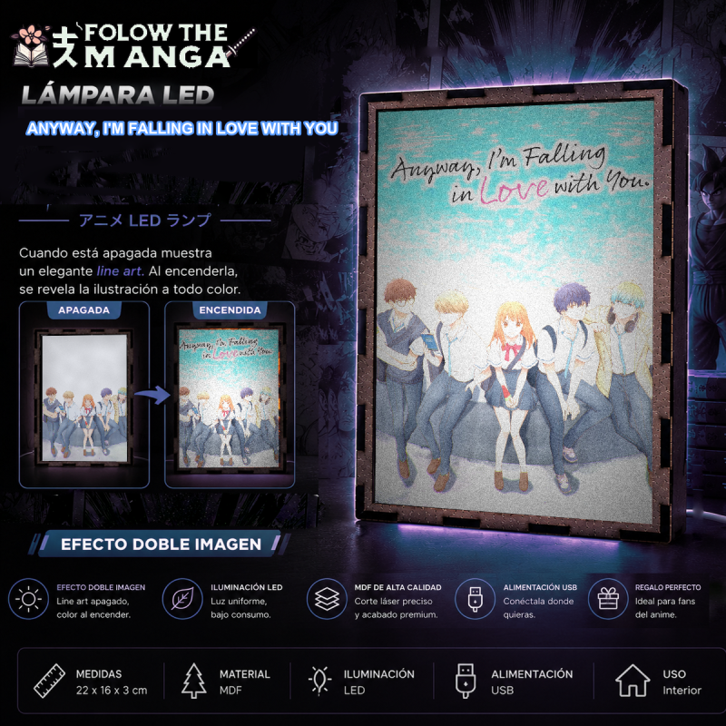 Lámpara LED Anyway I'm Falling in Love with You con Mizuho Nishino, Kizuki Hazawa, Shin Kashiwagi, Airu Izumi y Shugo Hoshikawa