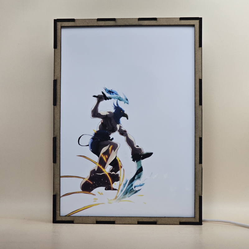 Lámpara LED de Sunraku versión 2 revelando a Lycagon al encenderse - Galeria