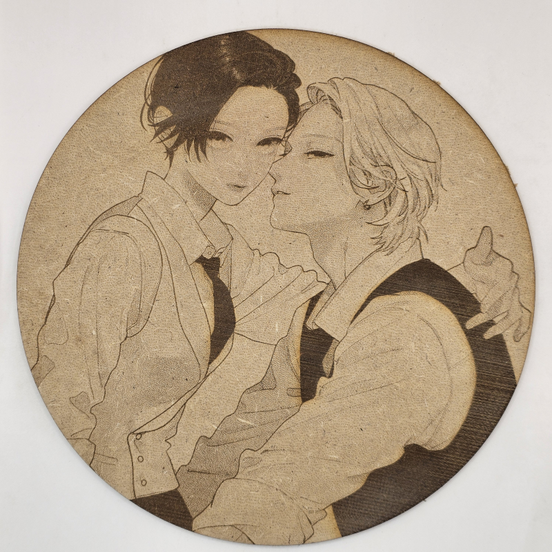 grabado laser en mdf ánime/manga, Yoi Takiguchi y Ichimura Shiro, Uruwashi no Yoi no Tsuki , decoración otaku, decoración ánime/manga