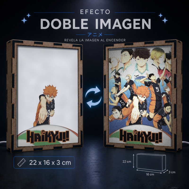 Lámpara LED Haikyuu con Shoyo Hinata y jugadores del equipo Karasuno