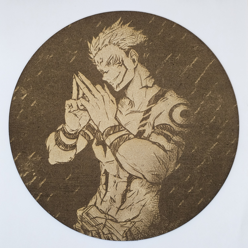 Cuadro decorativo MDF grabado láser estilo anime manga de Sukuna