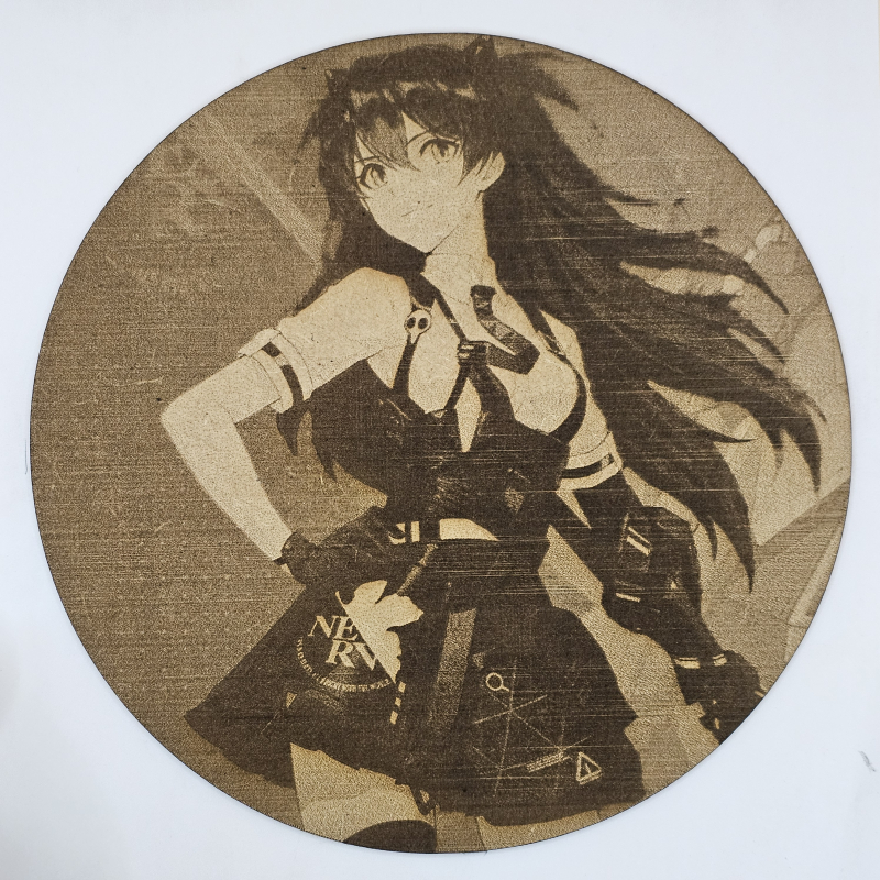 Cuadro decorativo MDF grabado láser estilo anime manga de Asuka Langley Soryu