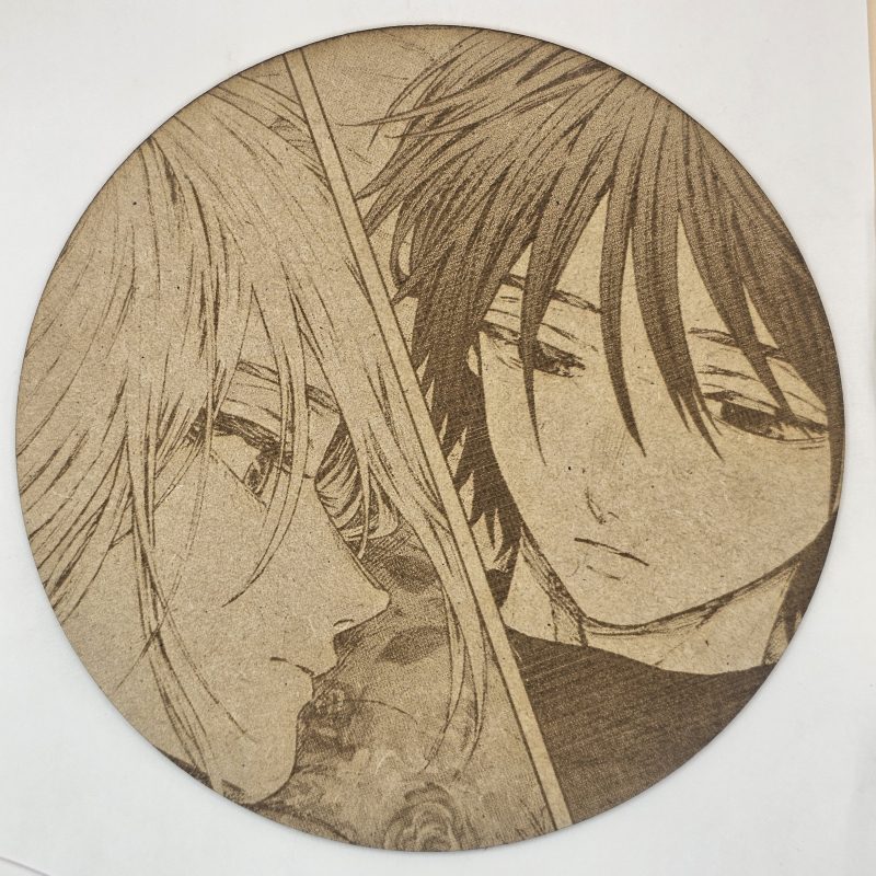 grabado laser en mdf ánime/manga, Saku Natsusawa y Subaru Hoshina, Kaoru Hana wa Rin to Saku , decoración otaku, decoración ánime/manga