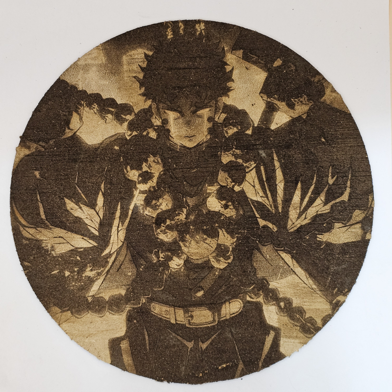 grabado laser en mdf ánime/manga, Gyomei Himejima, Kimetsu no Yaiba , decoración otaku, decoración ánime/manga