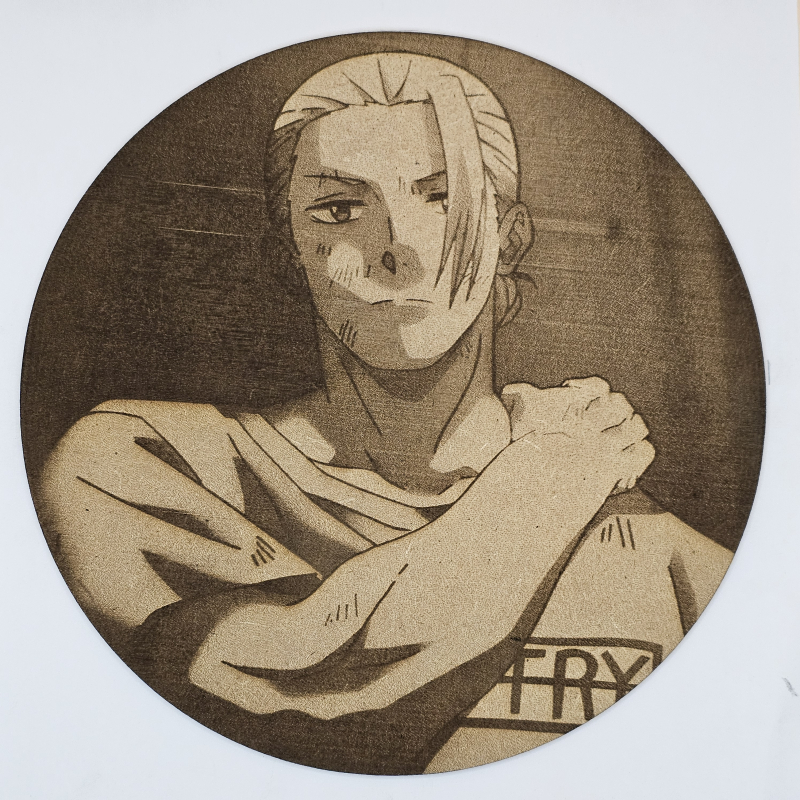 Cuadro decorativo MDF grabado láser estilo anime manga de Taro Sakamoto