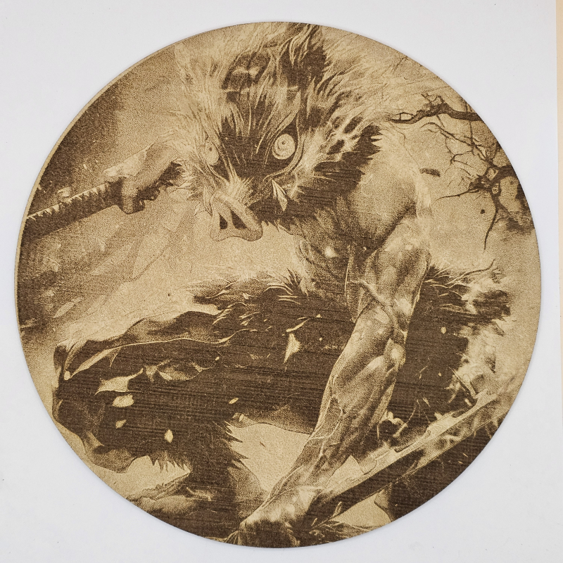 grabado laser en mdf ánime/manga, Inosuke Hashibira, Kimetsu no Yaiba , decoración otaku, decoración ánime/manga