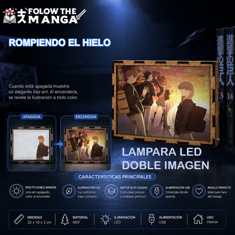 Lámpara LED de Rompiendo el hielo con Koyuki Hikawa, Miki Azumi, Minato Amamiya y Yota Hino
