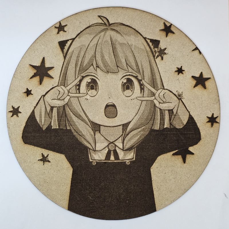 Cuadro decorativo MDF grabado láser estilo anime manga de Anya Forger