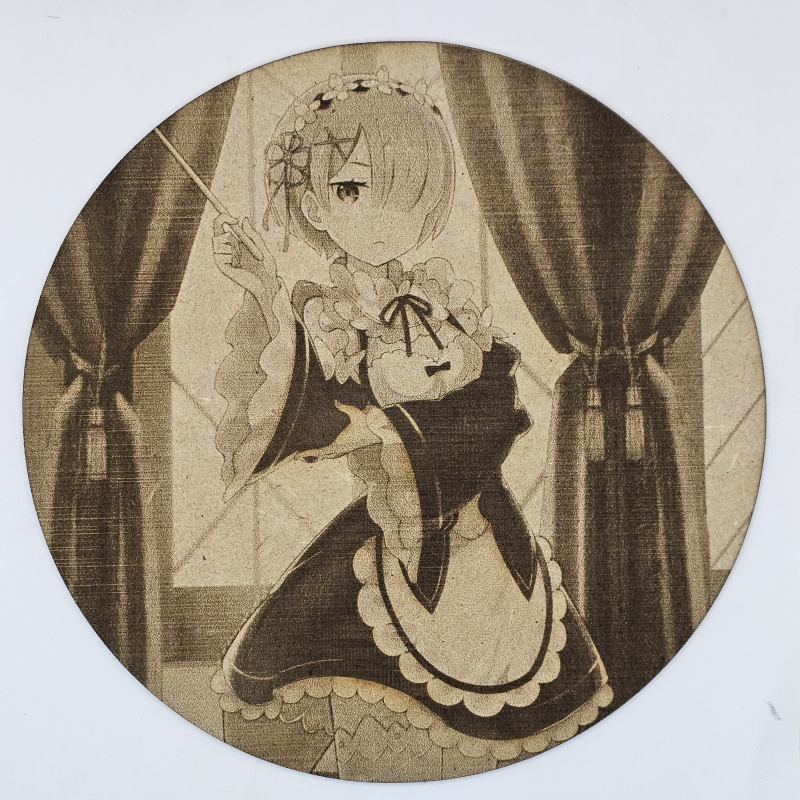 Cuadro decorativo MDF grabado láser estilo anime manga de Ram