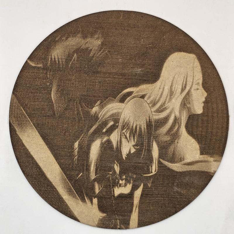 grabado laser en mdf ánime/manga, Clare, Teresa y Priscilla, Claymore , decoración otaku, decoración ánime/manga