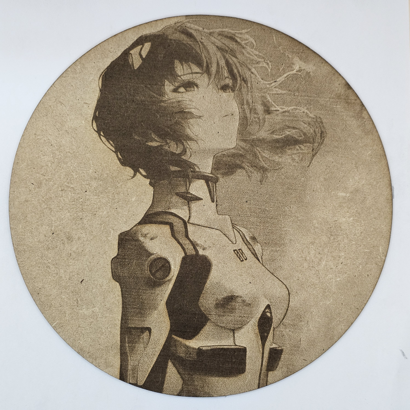 Cuadro decorativo MDF grabado láser estilo anime manga de Rei Ayanami