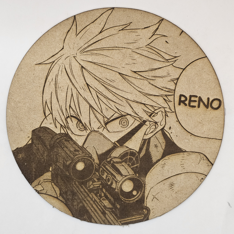 Cuadro decorativo MDF grabado láser estilo anime manga de Reno Ichikawa