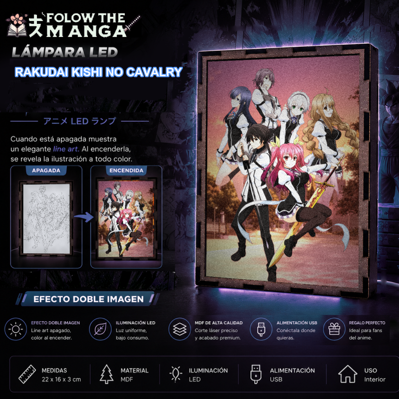 Lámpara LED Rakudai Kishi no Cavalry