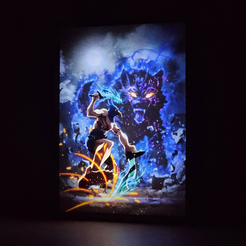 Lámpara LED de Sunraku versión 2 revelando a Lycagon al encenderse - Galeria