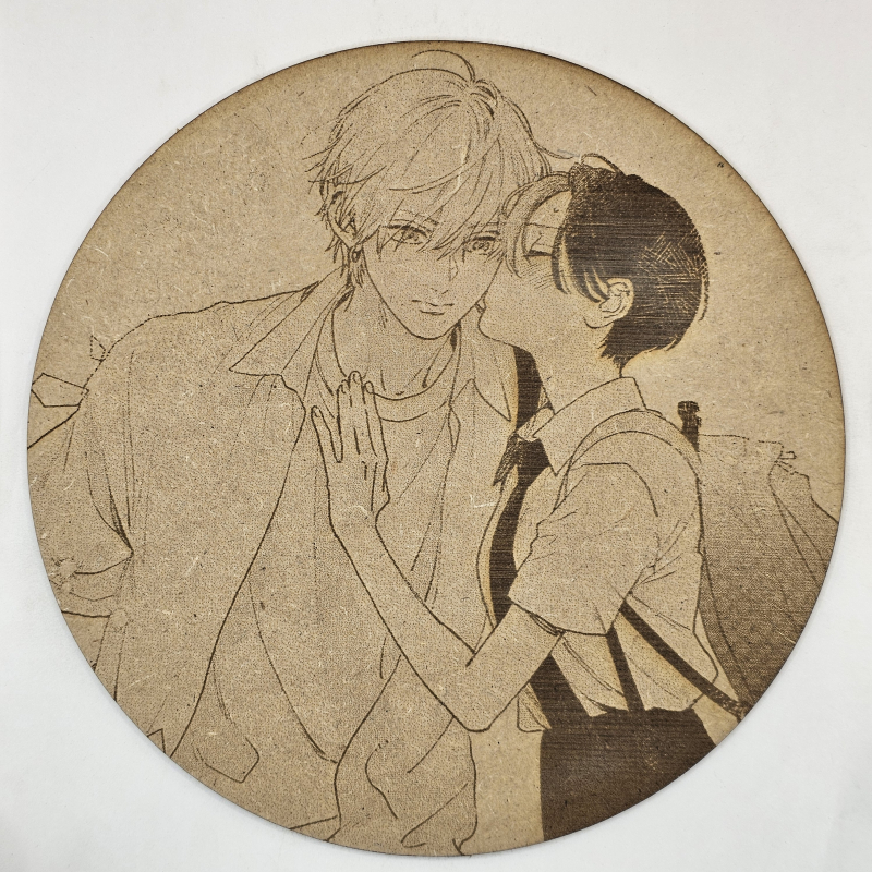 grabado laser en mdf ánime/manga, Yoi Takiguchi y Ichimura Shiro, Uruwashi no Yoi no Tsuki , decoración otaku, decoración ánime/manga