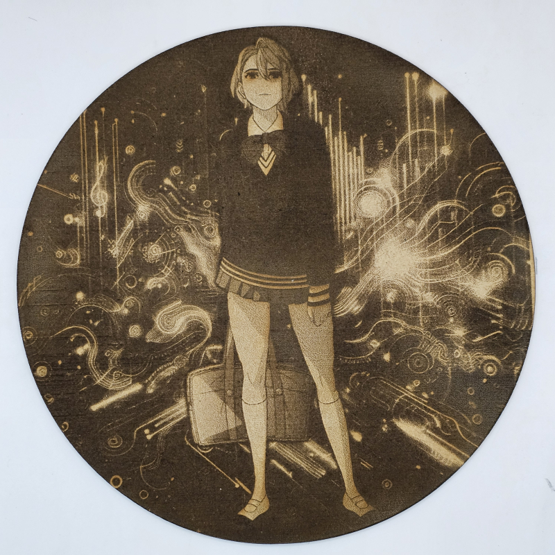Cuadro decorativo MDF grabado láser estilo anime manga de Aira Shiratori
