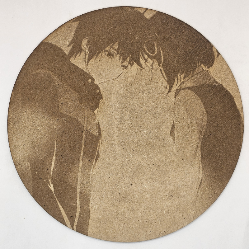 grabado laser en mdf ánime/manga, Taki Tachibana y Mitsuha Miyamizu, Your Name , decoración otaku, decoración ánime/manga