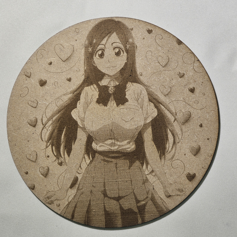 Cuadro decorativo MDF grabado láser estilo anime manga de Orihime Inoue