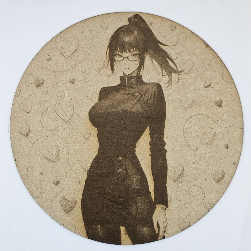 Cuadro decorativo MDF grabado láser estilo anime manga de Maki Zenin